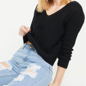 ⚡️Price Drop⚡️New With Tag Black Boxy Knit Sweater